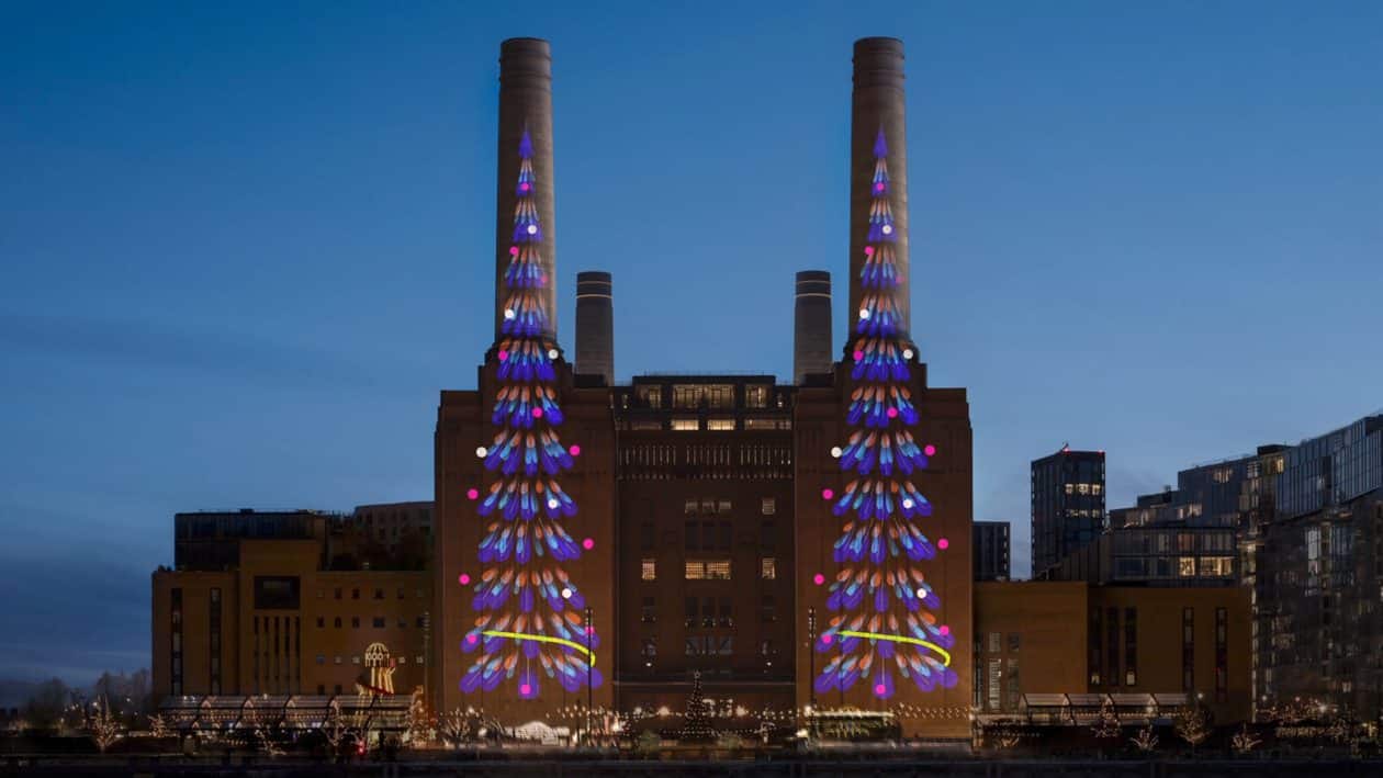 Apple exibe vencedores de concurso de desenho no iPad na Battersea Power Station, em Londres