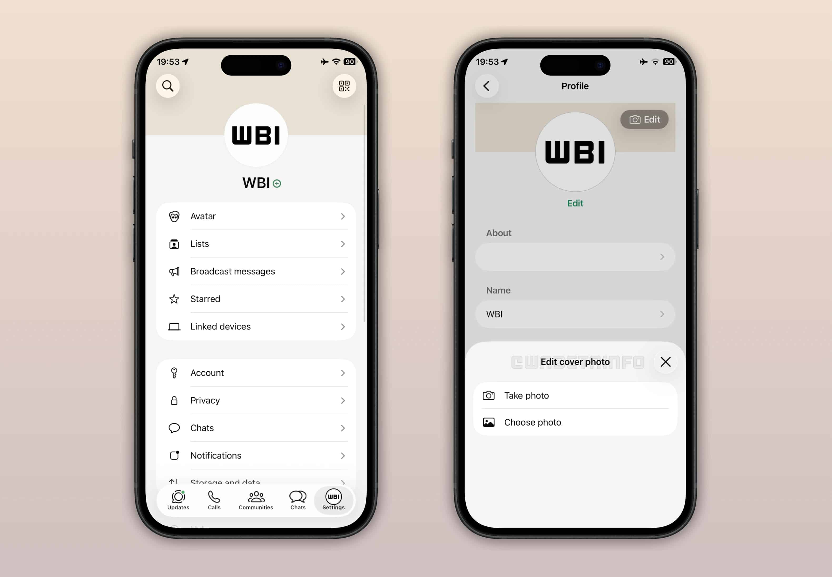 Imagem de capa em perfis do WhatsApp