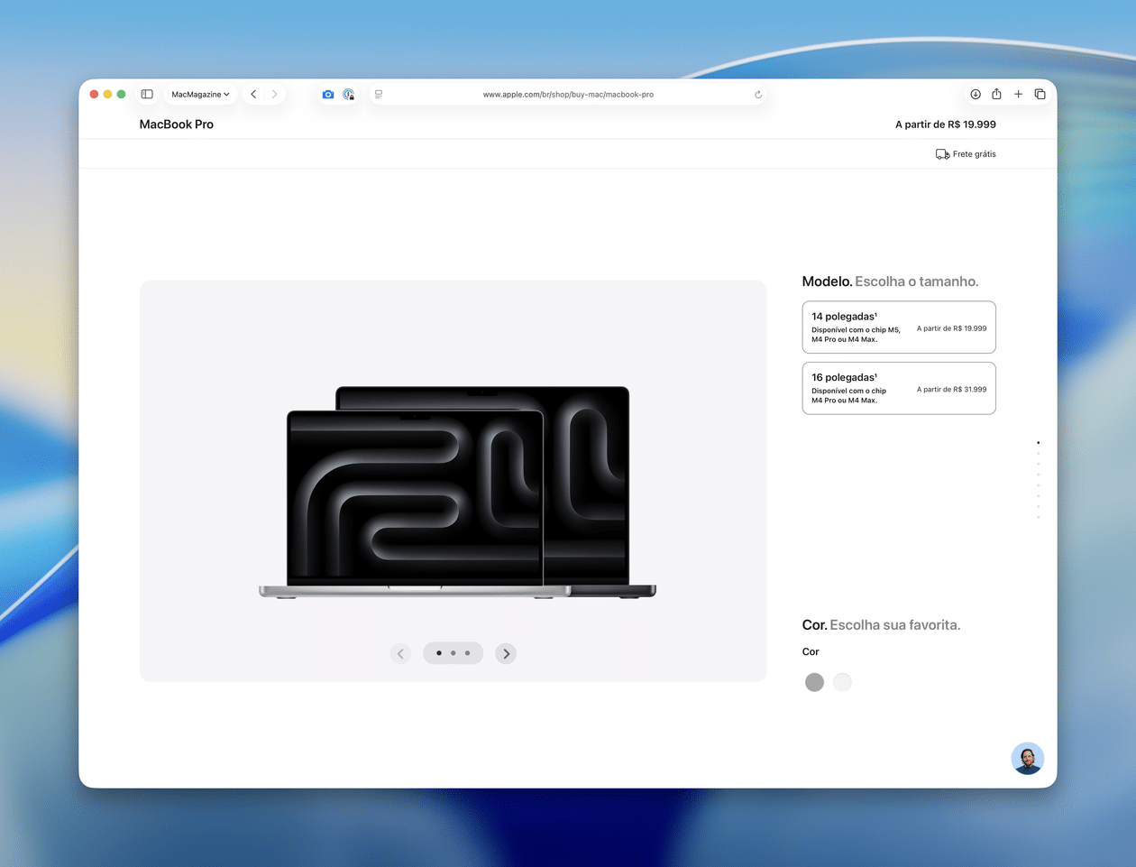 Novo fluxo de compra do Mac