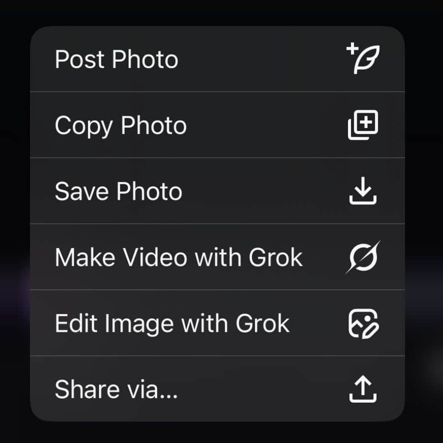 Atalho para editar imagens com o Grok no X (iOS)