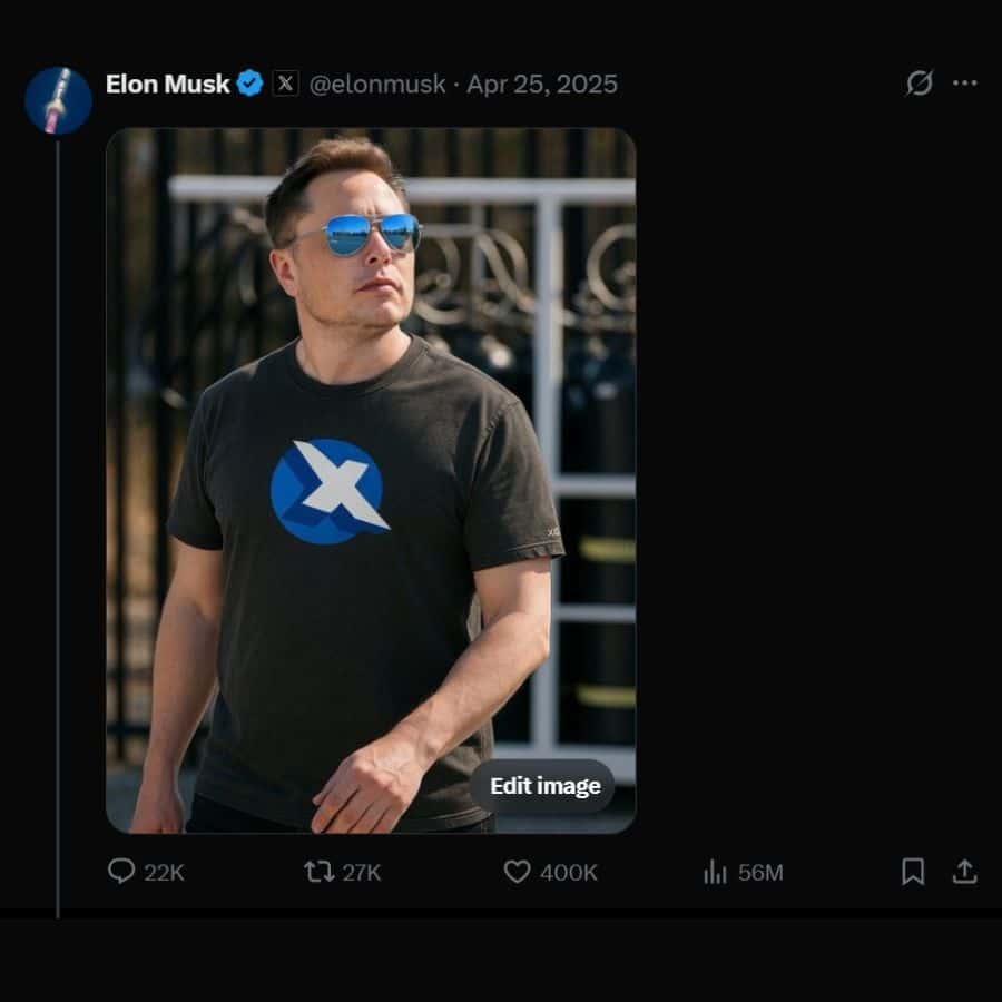 Atalho para editar imagens com o Grok no X (web)