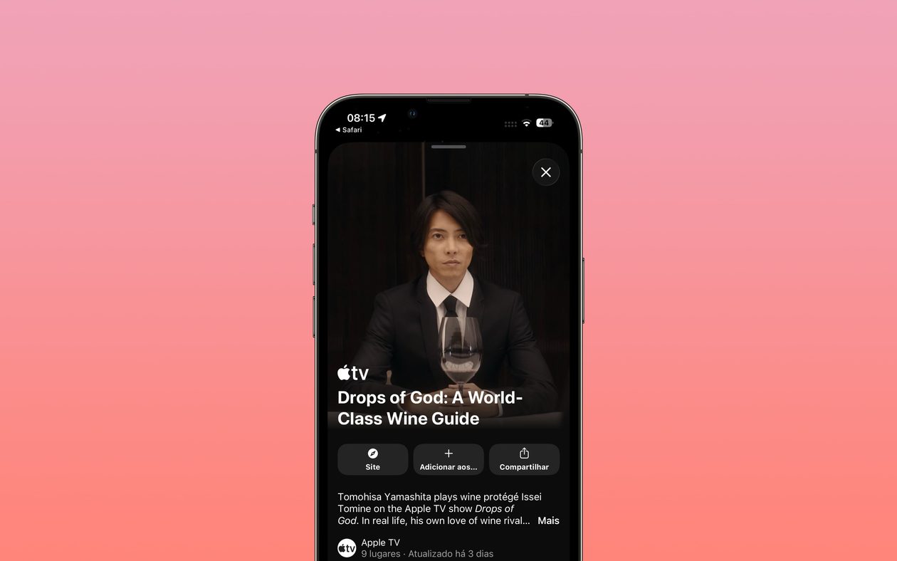 Mapas ganha guia de vinhos do protagonista de “Gotas Divinas”, do Apple TV