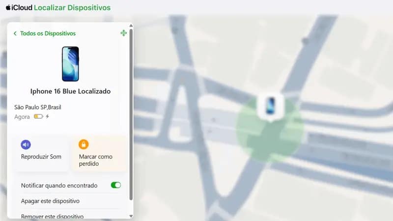 Site falso do iCloud