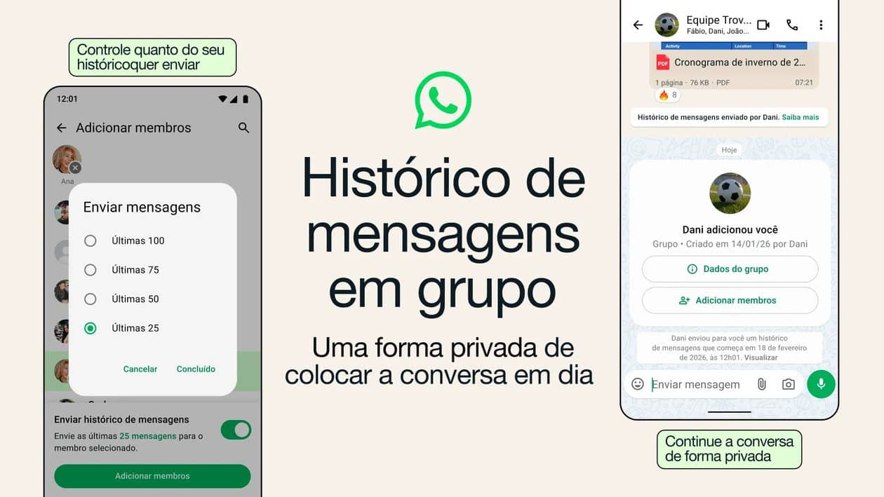 WhatsApp agora mostra histórico de mensagens em grupos para novos membros