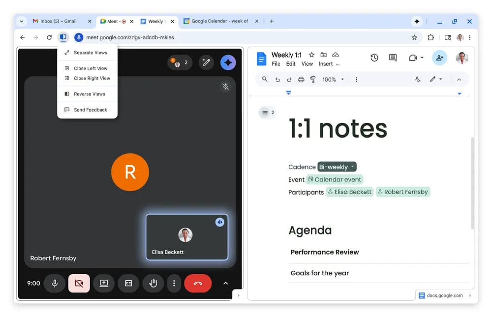 Split View no Chrome