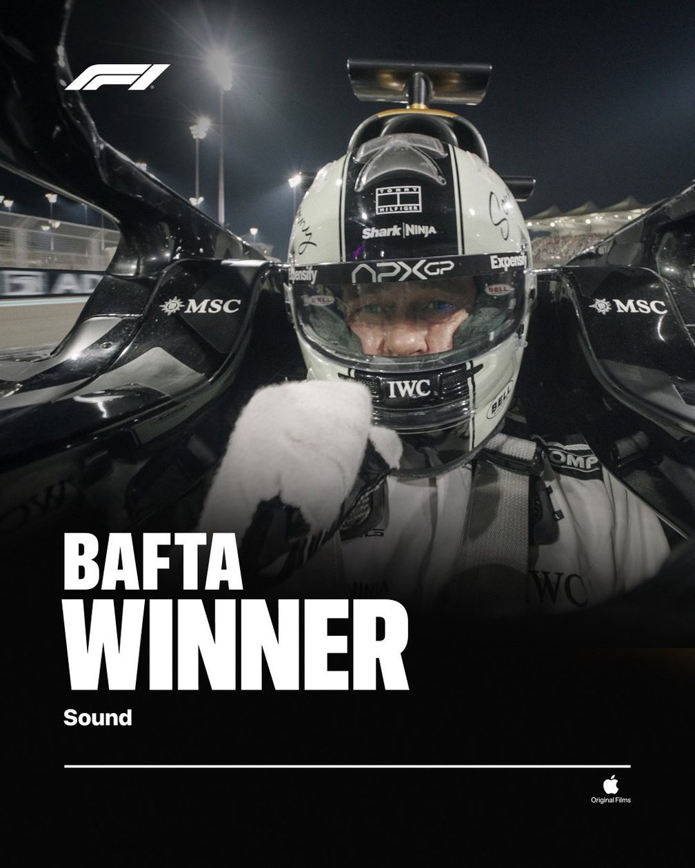 “F1”, do Apple TV, vence a categoria de Melhor Som nos BAFTA Film Awards 2026