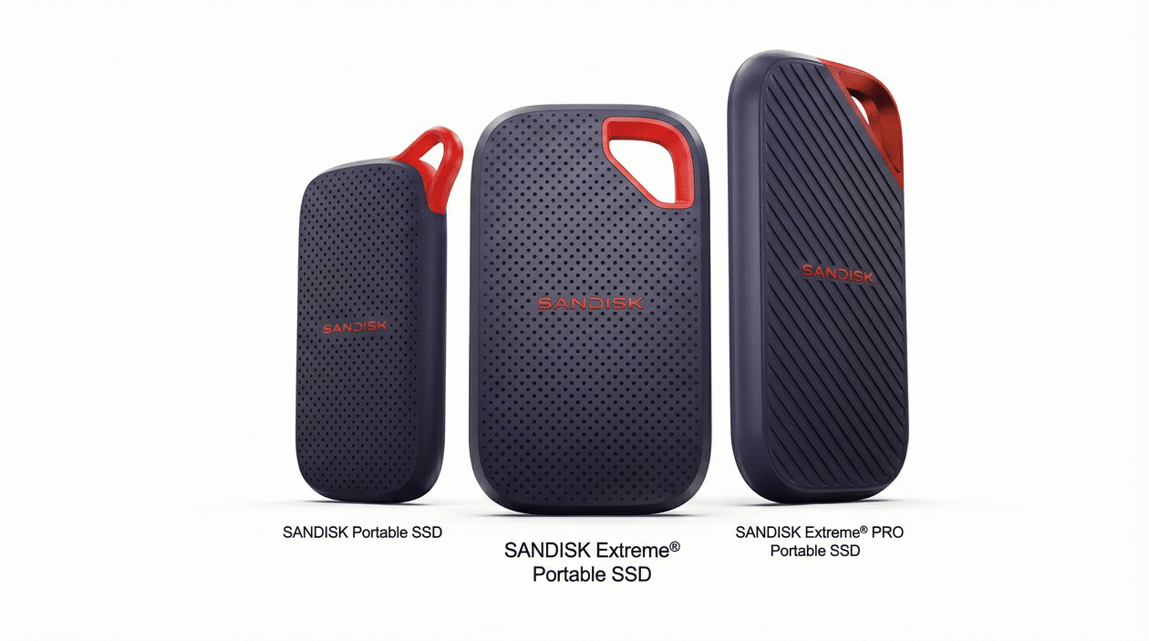 SanDisk atualiza linha de SSDs portáteis com desempenho aprimorado para conteúdos de IA