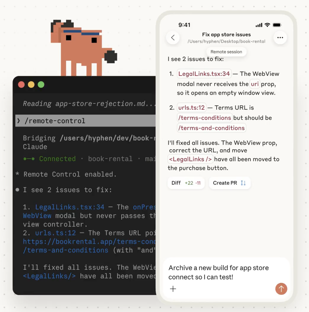 Sessões do Claude Code agora podem ser controladas remotamente pelo smartphone e pela web