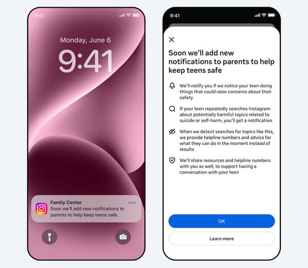 Alertas do Instagram