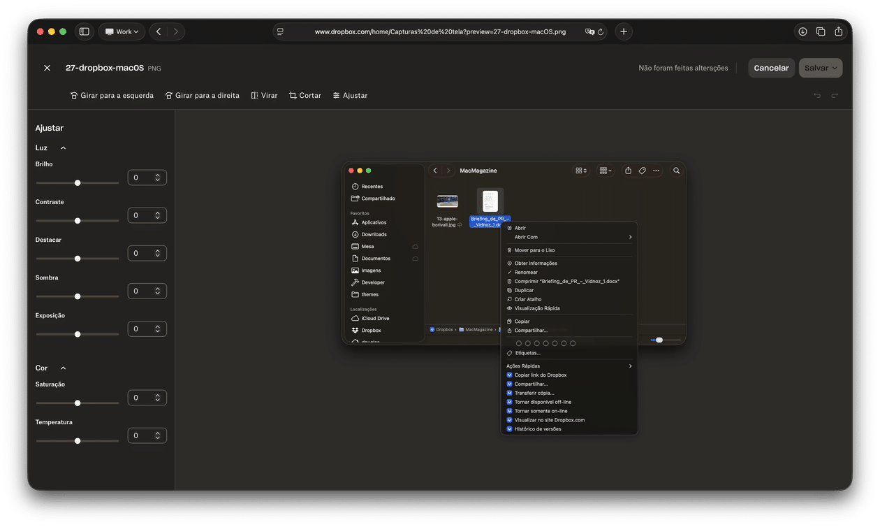 Edição do Dropbox