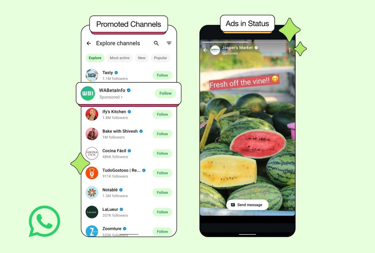 WhatsApp libera canais promovidos e anúncios no Status globalmente