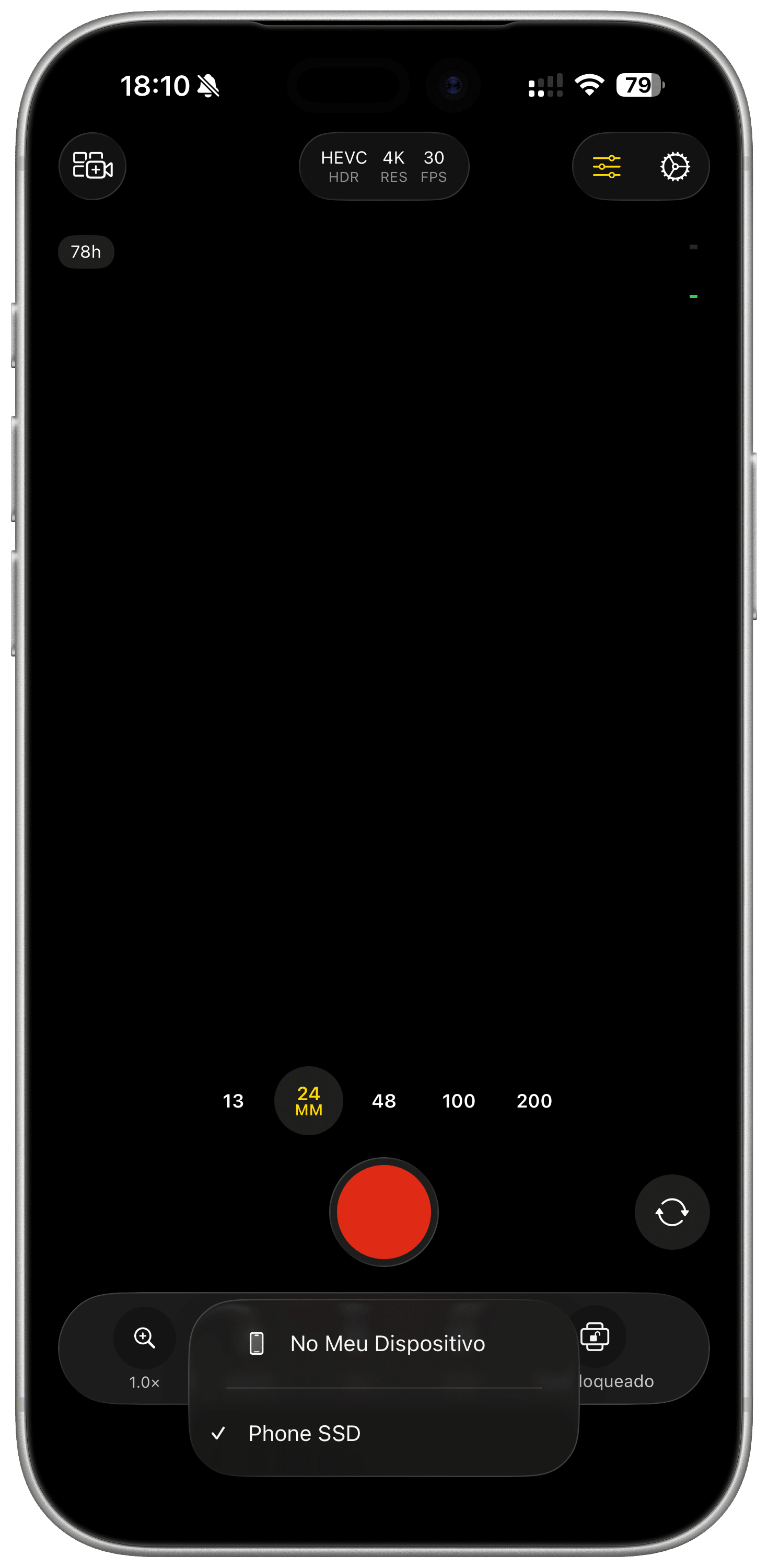 Escolhendo o drive no SanDisk Creator Portable Phone SSD