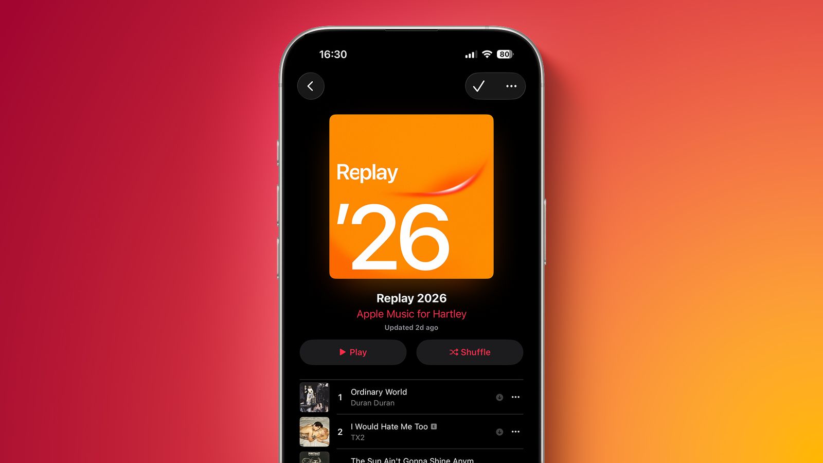 Apple Music playlist Replay 2026