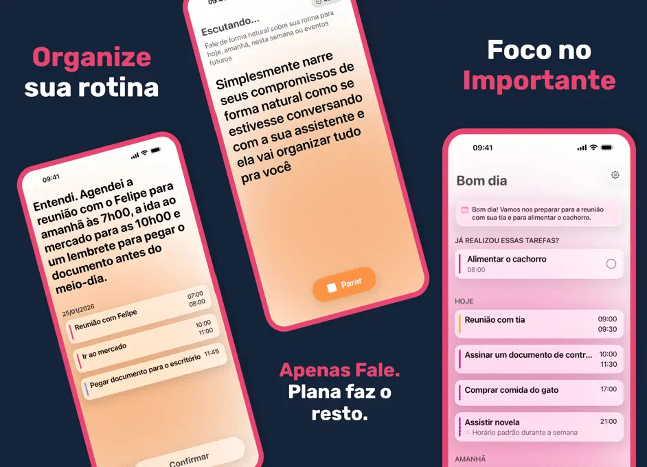 Plana é um app que deixa você usar a voz para organizar compromissos e tarefas
