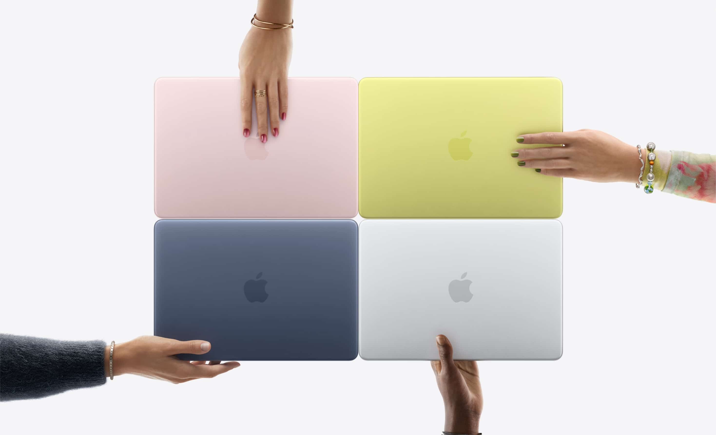 MacBook Neo emulando o logo do Windows