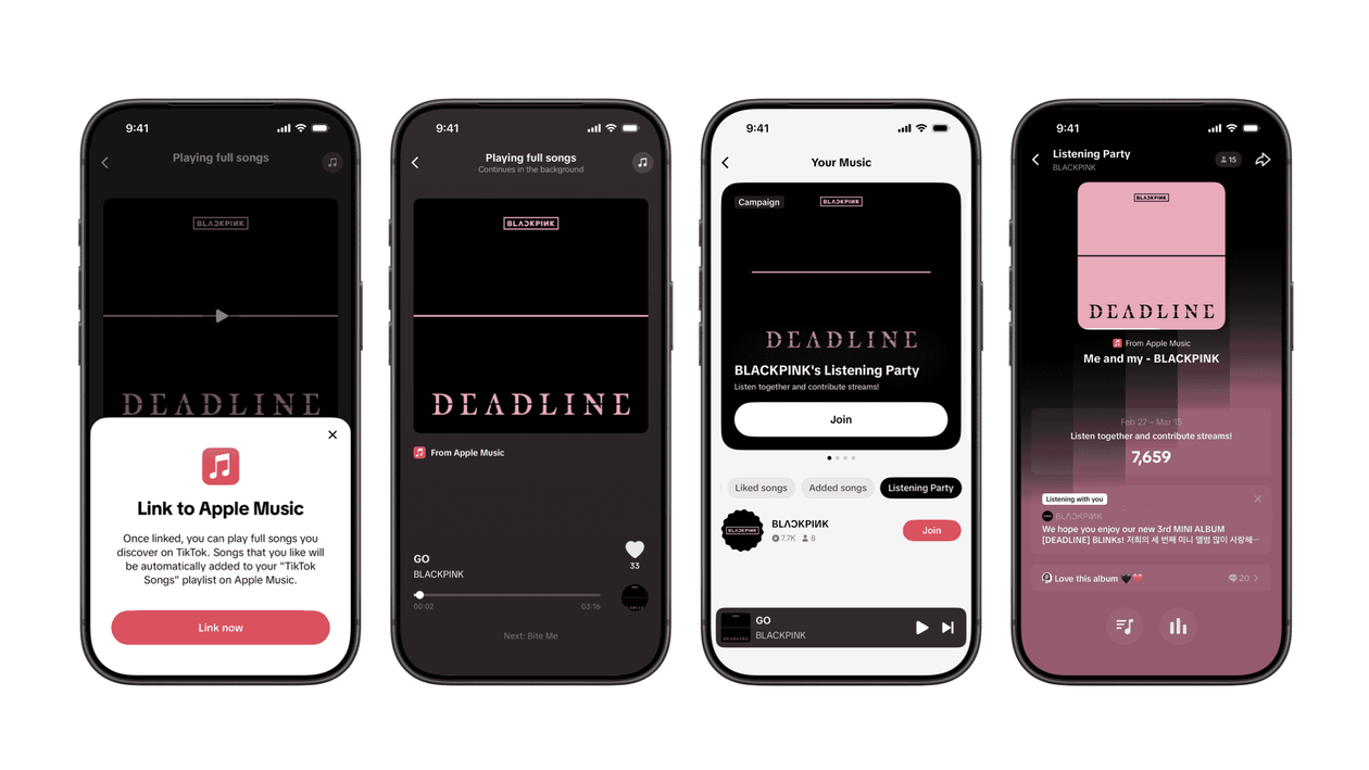Listening Party no TikTok com Apple Music