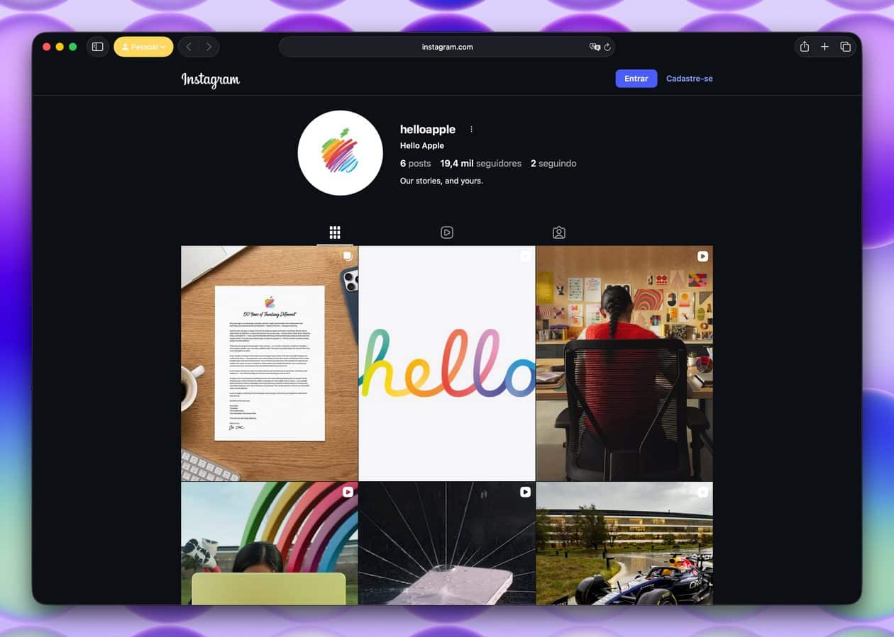 De surpresa, Apple inaugura novo perfil oficial no Instagram