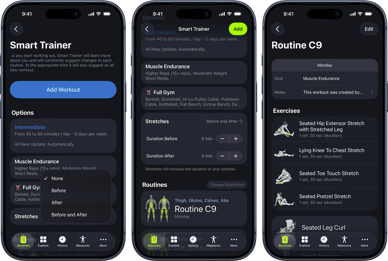 SmartGym: sugestões de alongamento