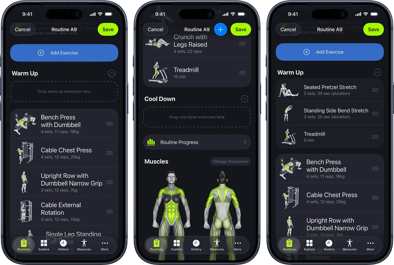 SmartGym: segmentos de rotina