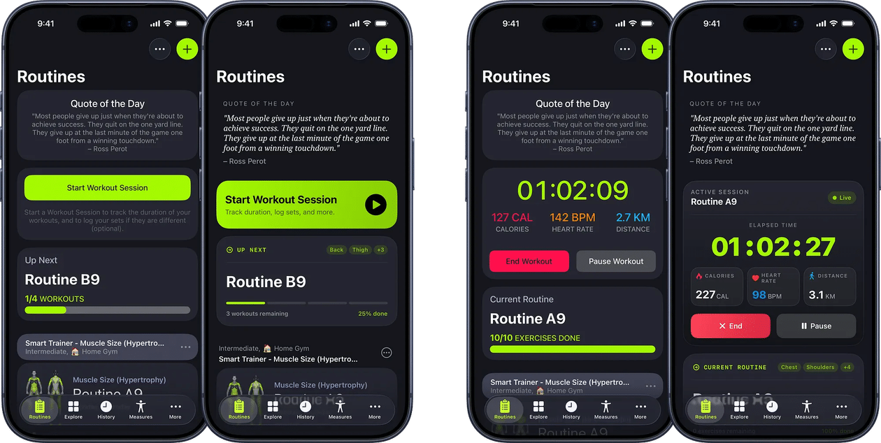 SmartGym: visualização de rotina redesenhada