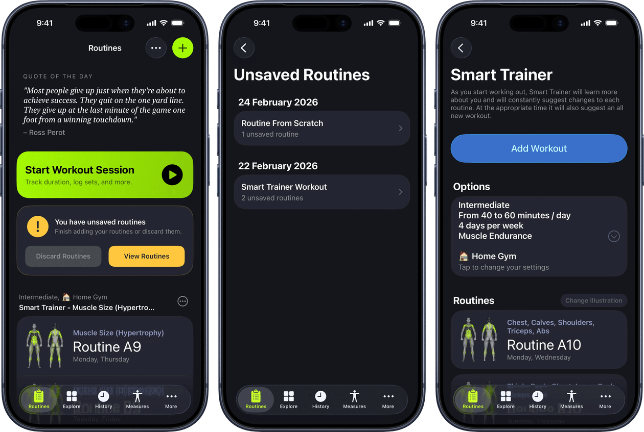 SmartGym: rascunho de rotinas