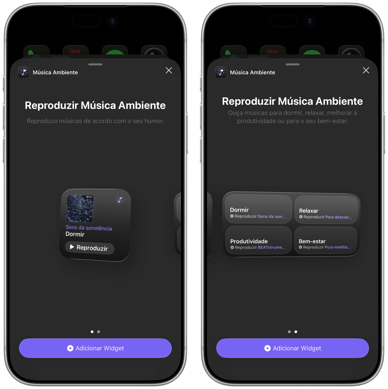 Widgets de Música Ambiente no iOS 26.4