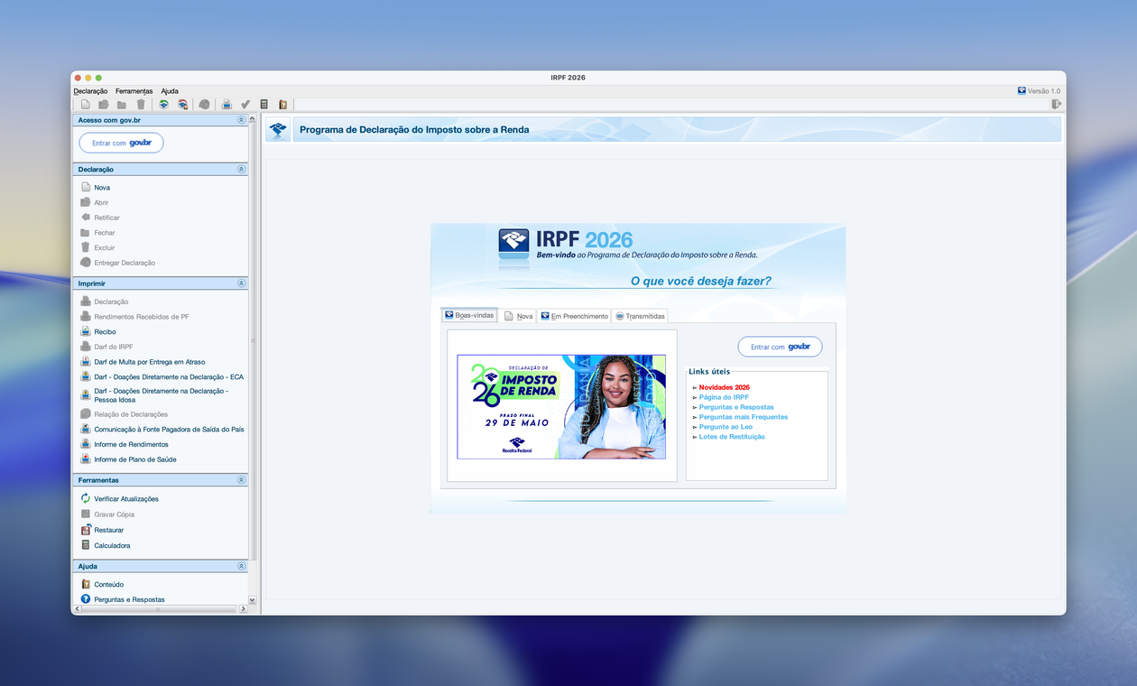 Receita libera novo app para declarar o IRPF 2026 em Macs com Apple Silicon
