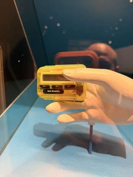 Pager exposto no museu