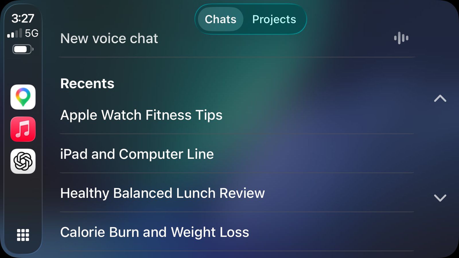 ChatGPT no CarPlay