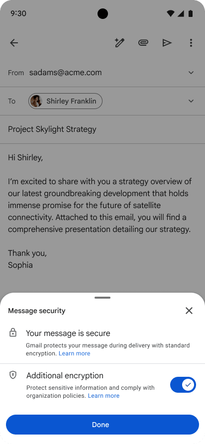 E2EE no Gmail para usuários do Google Workspace