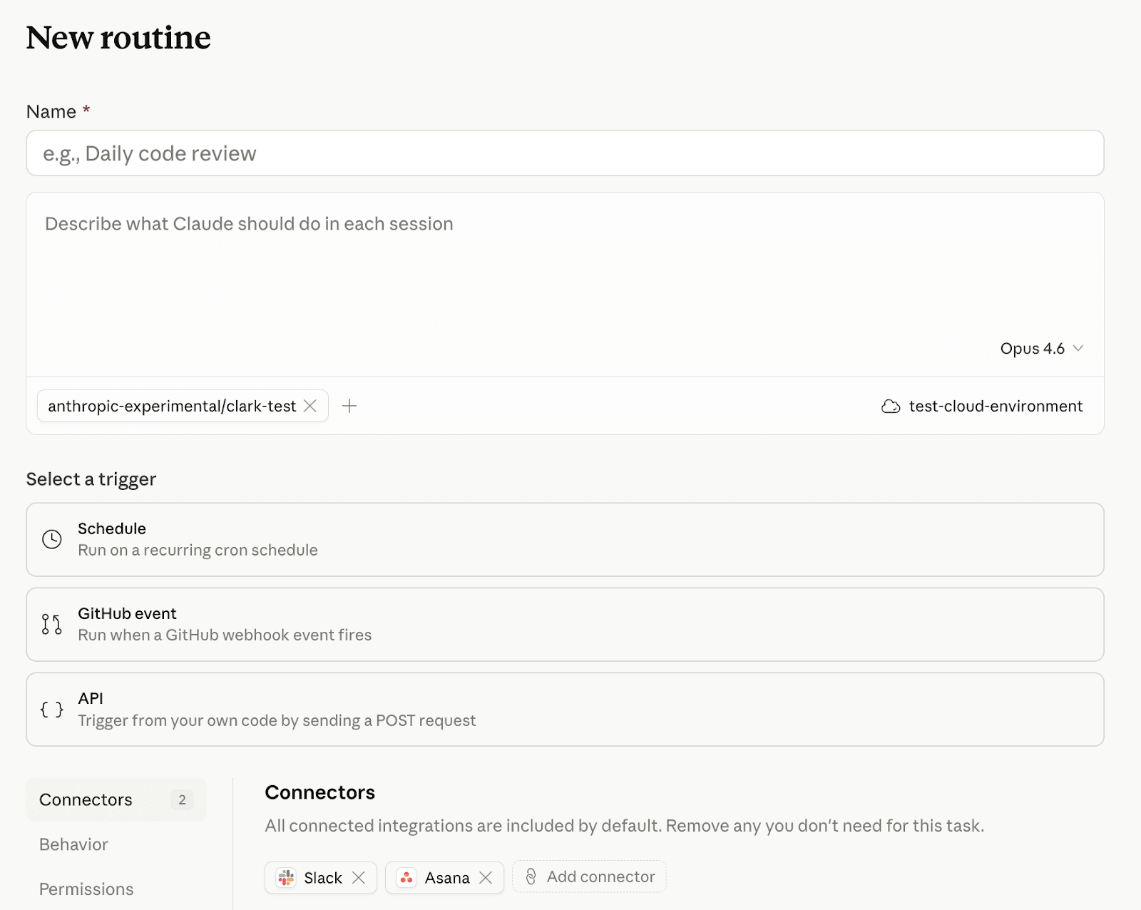 Rotinas do Claude Code