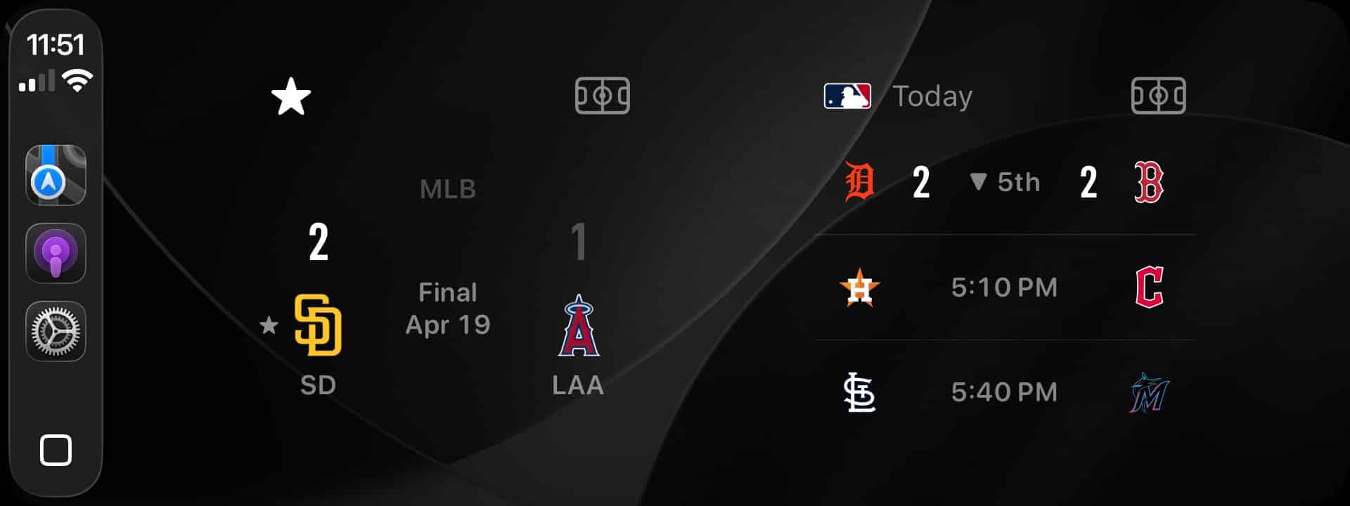 Widgets do Apple Sports