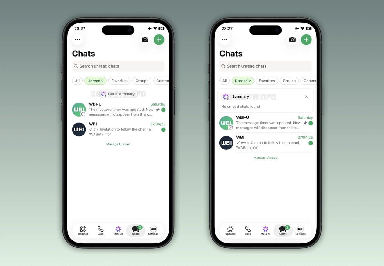 WhatsApp testa resumo para chats não lidos e listas de Status personalizadas