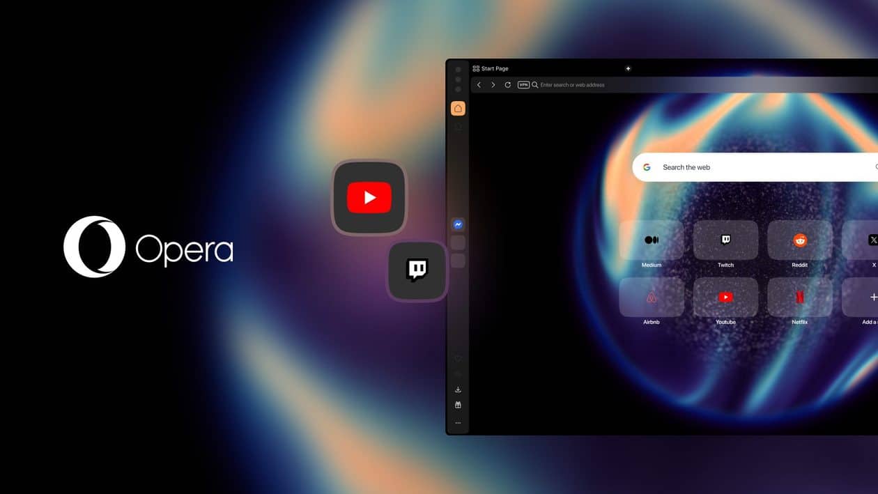 Opera One ganha opção para adicionar YouTube e Twitch à barra lateral, novo ajuste de volume e mais