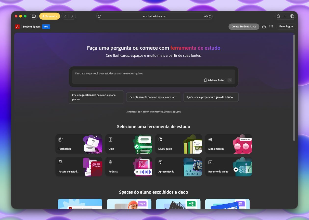 Adobe Acrobat ganha ferramenta gratuita de IA pensada para estudantes