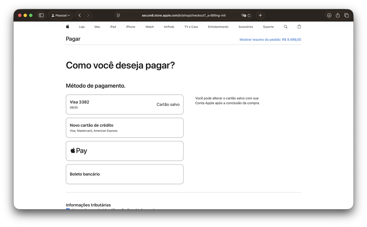 Apple Pay na Apple Store Online
