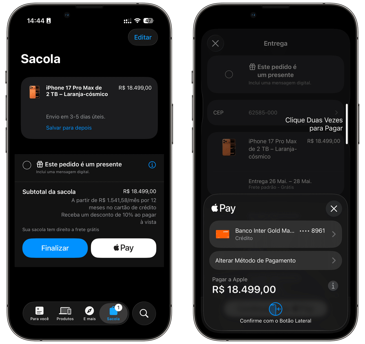 Apple Pay no app Apple Store