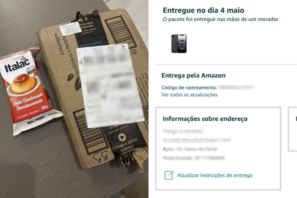 Jovem recebe leite condensado em vez de iPhone 16e comprado na Amazon