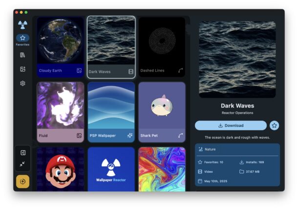 Wallpaper Reactor Lite adiciona imagens de fundo animadas ao macOS
