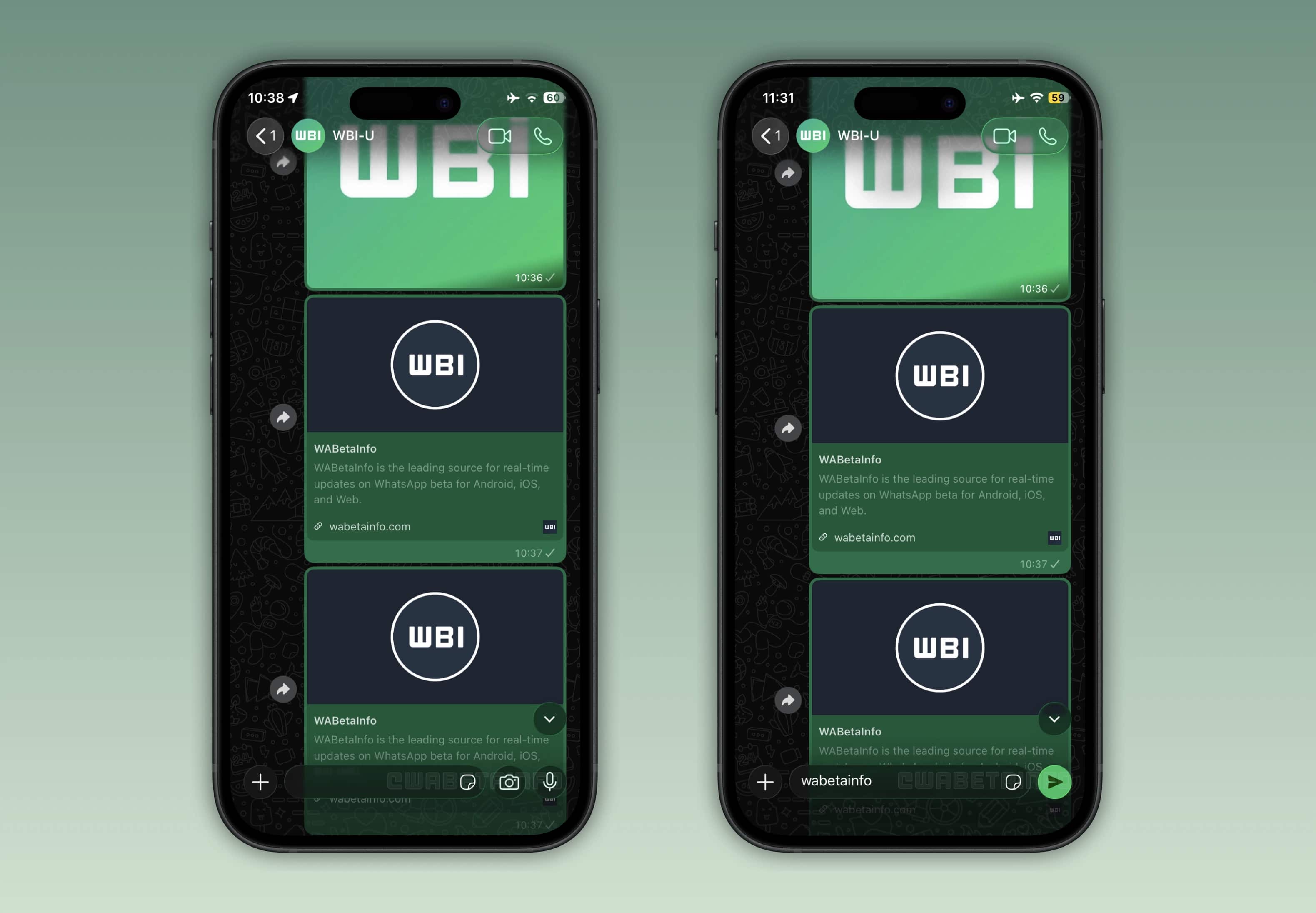 Liquid Glass na tela de conversa do WhatsApp