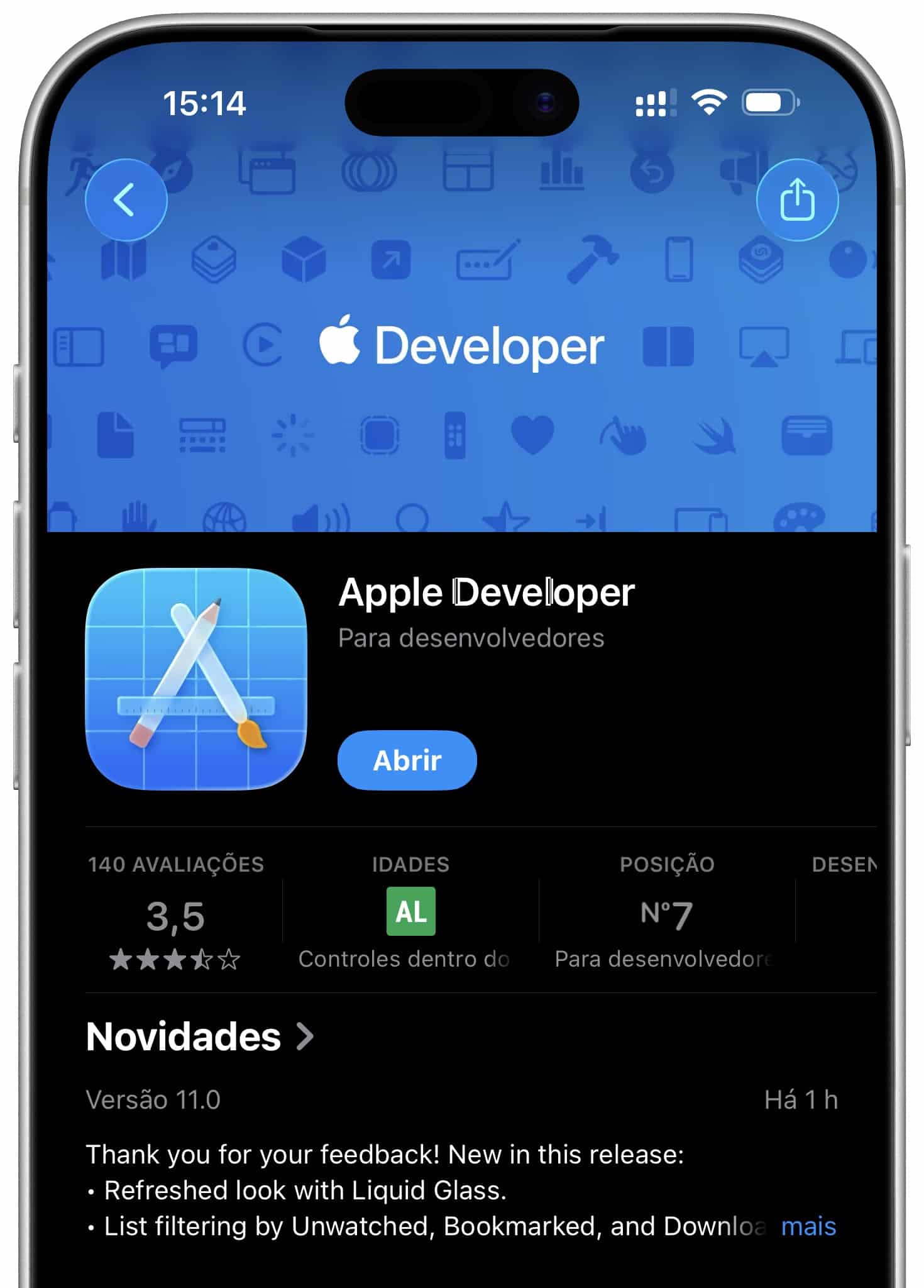 App Apple Developer é atualizado com design adaptado ao Liquid Glass e outras novidades