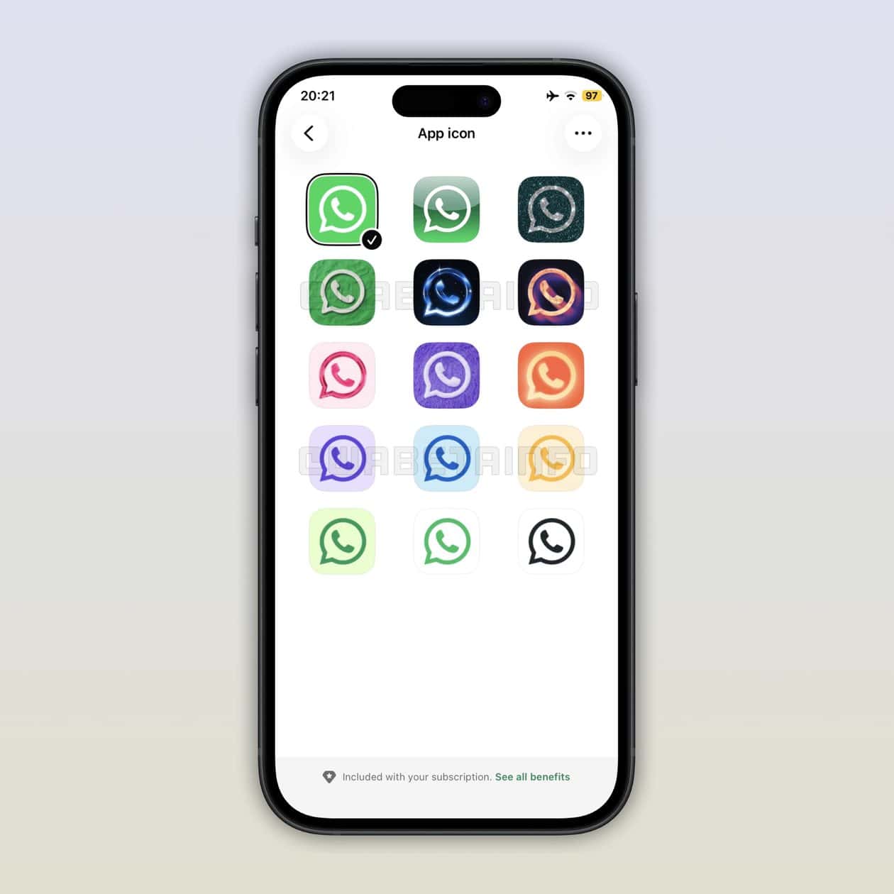 Ícones personalizados no WhatsApp Plus