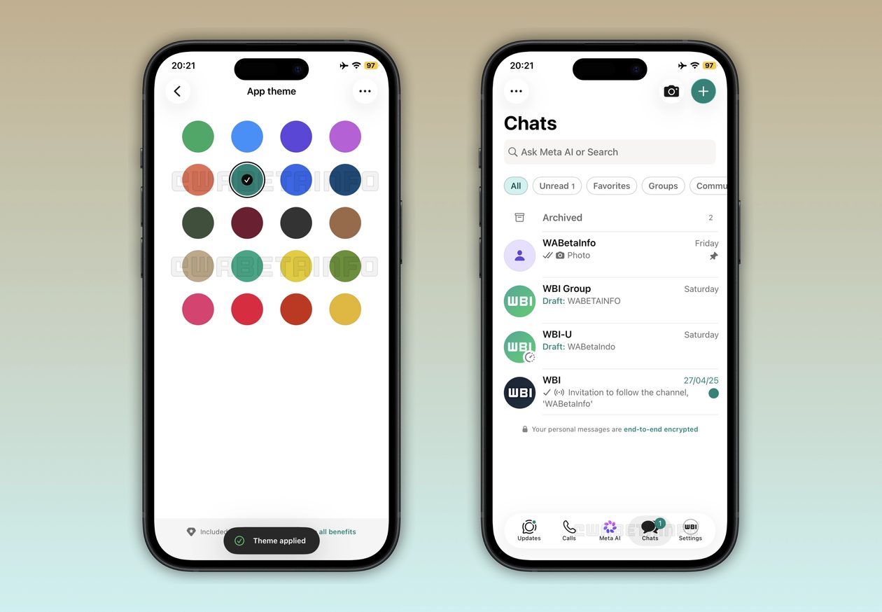 Temas personalizados no WhatsApp Plus