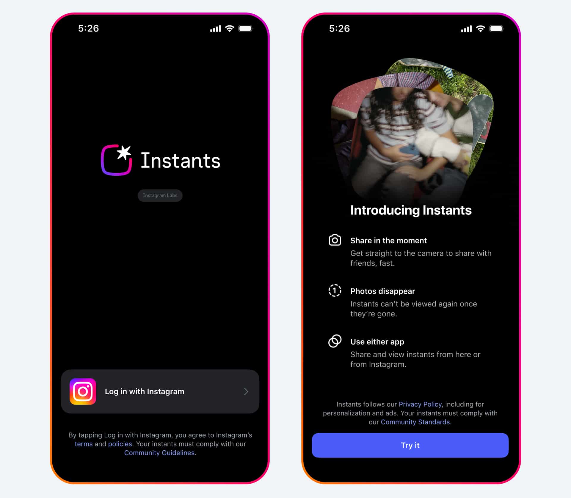 Instants do Instagram