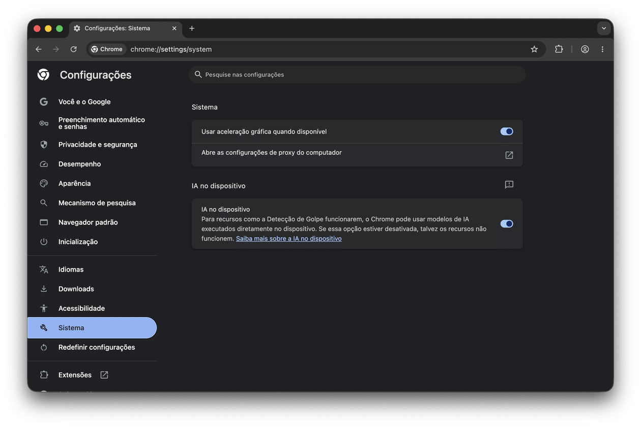 IA no Dispositivo no Google Chrome