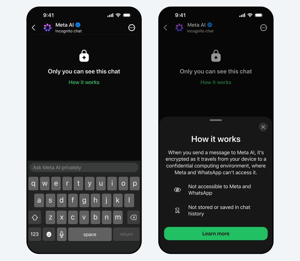 WhatsApp e aplicativo Meta AI ganham modo de chatbot privado