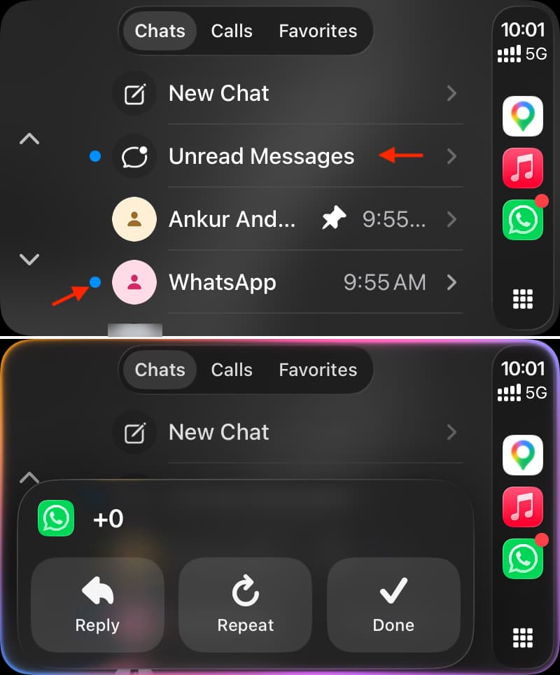 WhatsApp no CarPlay