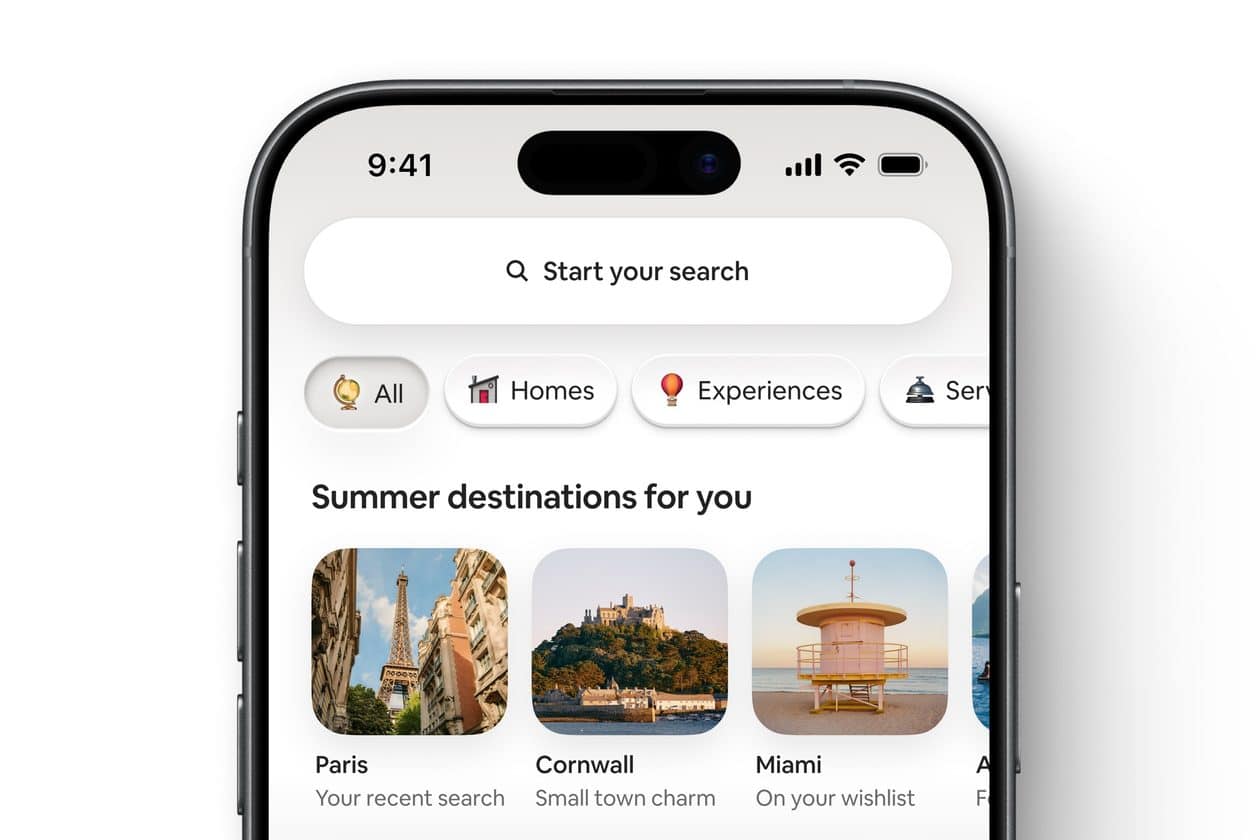 Airbnb anuncia novos serviços, experiências e recursos de IA para seu app no iOS