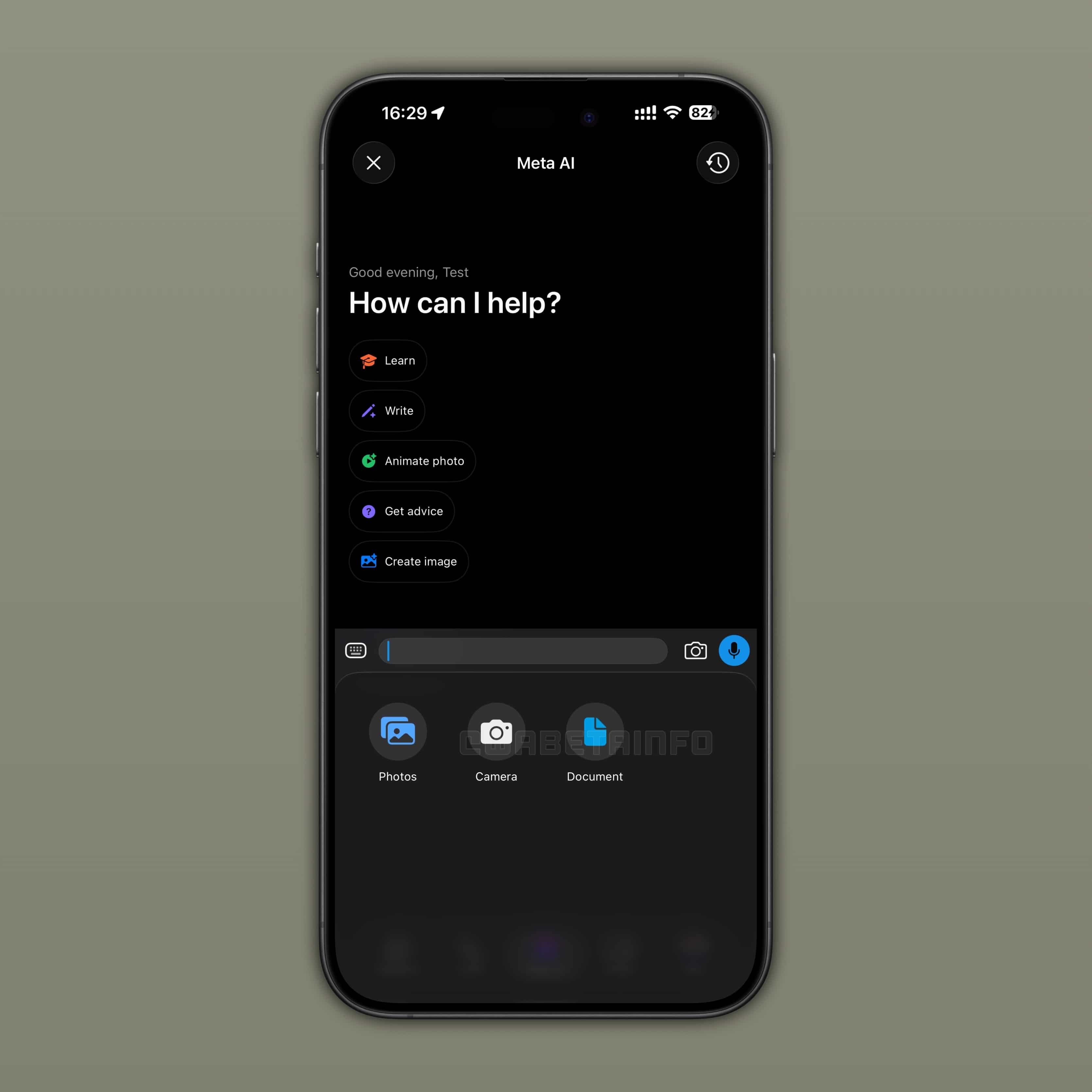 Envio de documentos para a Meta AI no WhatsApp