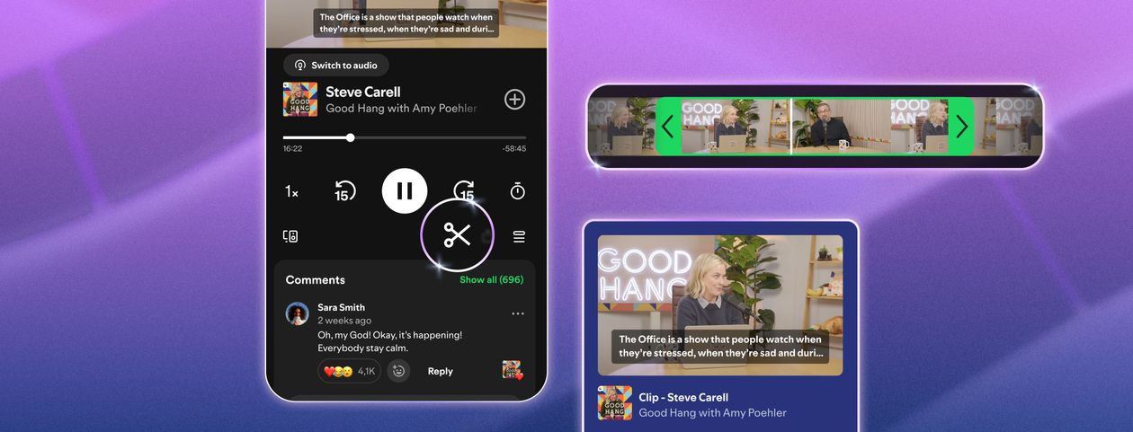 Spotify anuncia recurso Clips para salvar e compartilhar trechos de podcasts